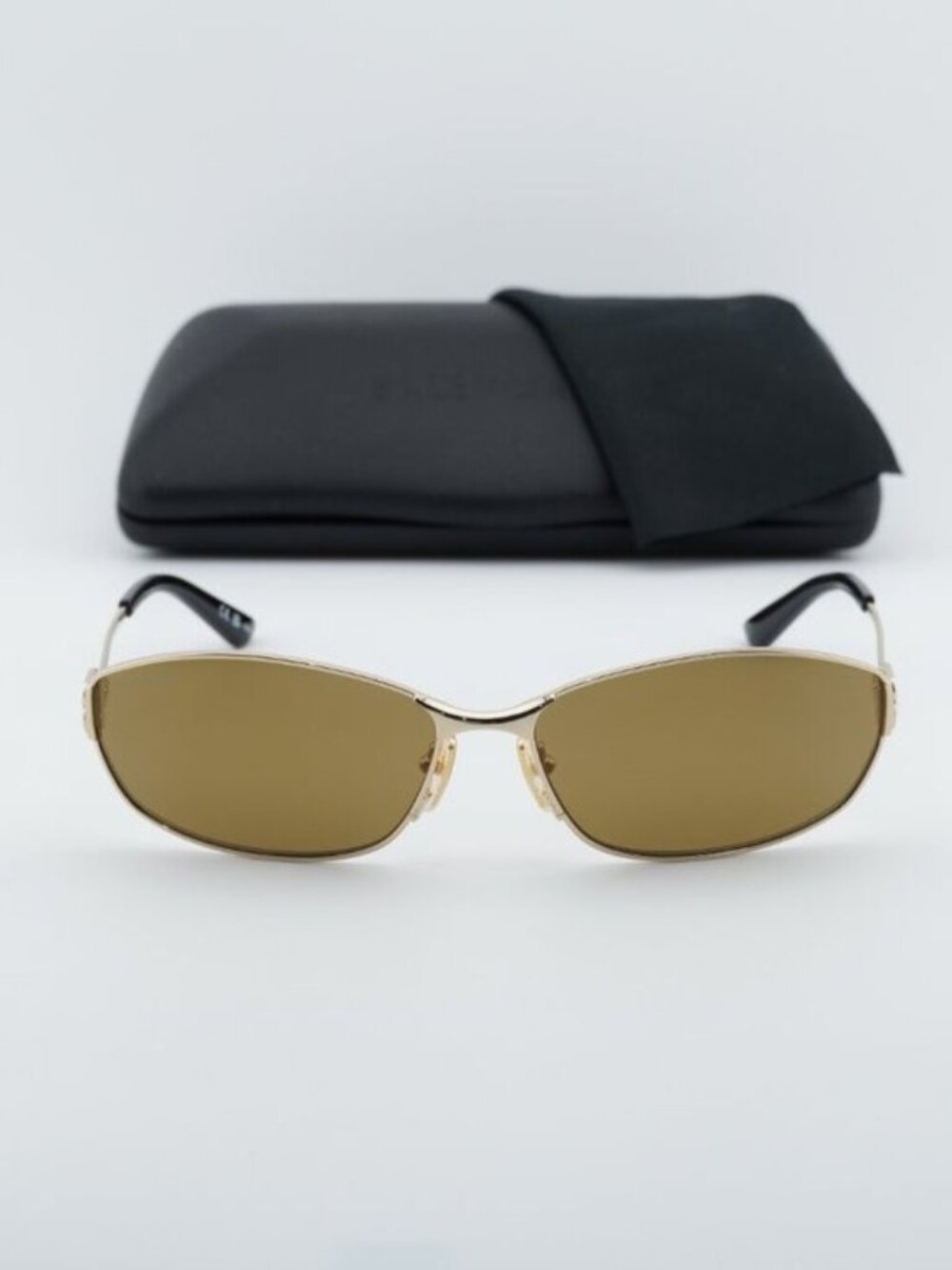 Balenciaga BB0336S 003 Unisex Oval Sunglasses - Gold / Mirror - Picture 6 of 10
